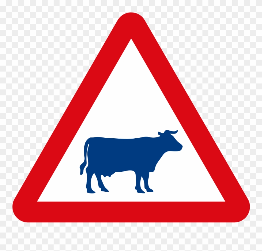 Vienna Convention Road Sign Aa 15a V2 Lht - Cattle Road Sign Clipart