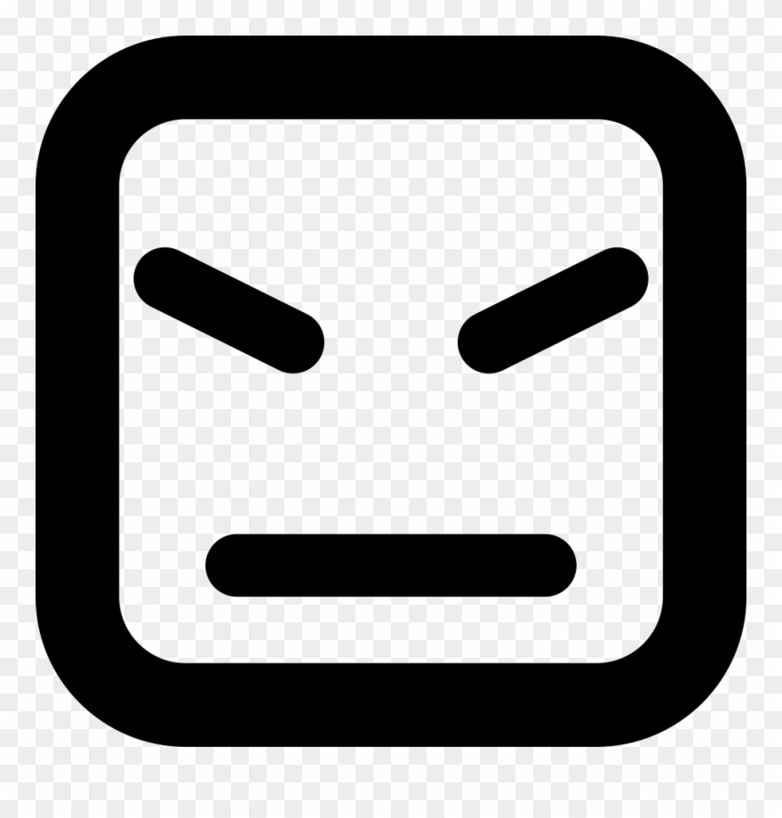 Angry Face Of Square Shape And Straight Lines Comments - Miiverse Icon Clipart