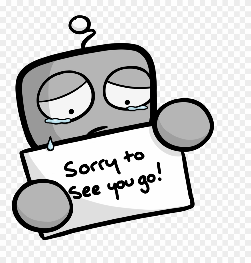 Sad Crying Robot Holding A Sign That Says 'sorry To - Account Manager Clipart