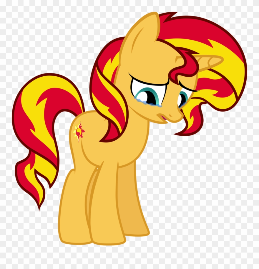 Canon, Crying, Female, Looking Down, Mare, Safe, Simple - Mlp Sunset Shimmer Alicorn Princess Clipart