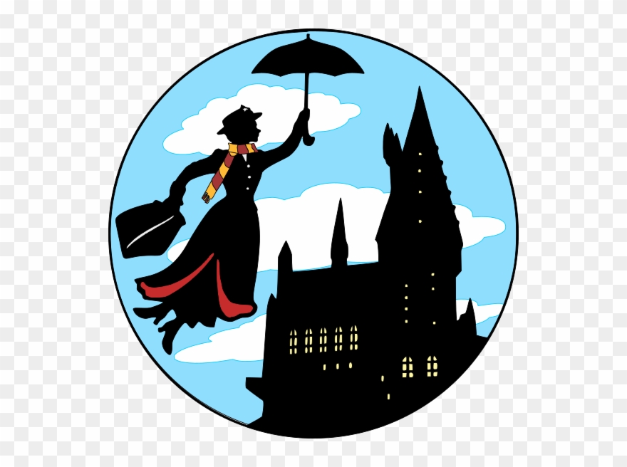 Movies, Personal Use, Mary Poppins Hogwarts V2 Alt - Illustration Clipart