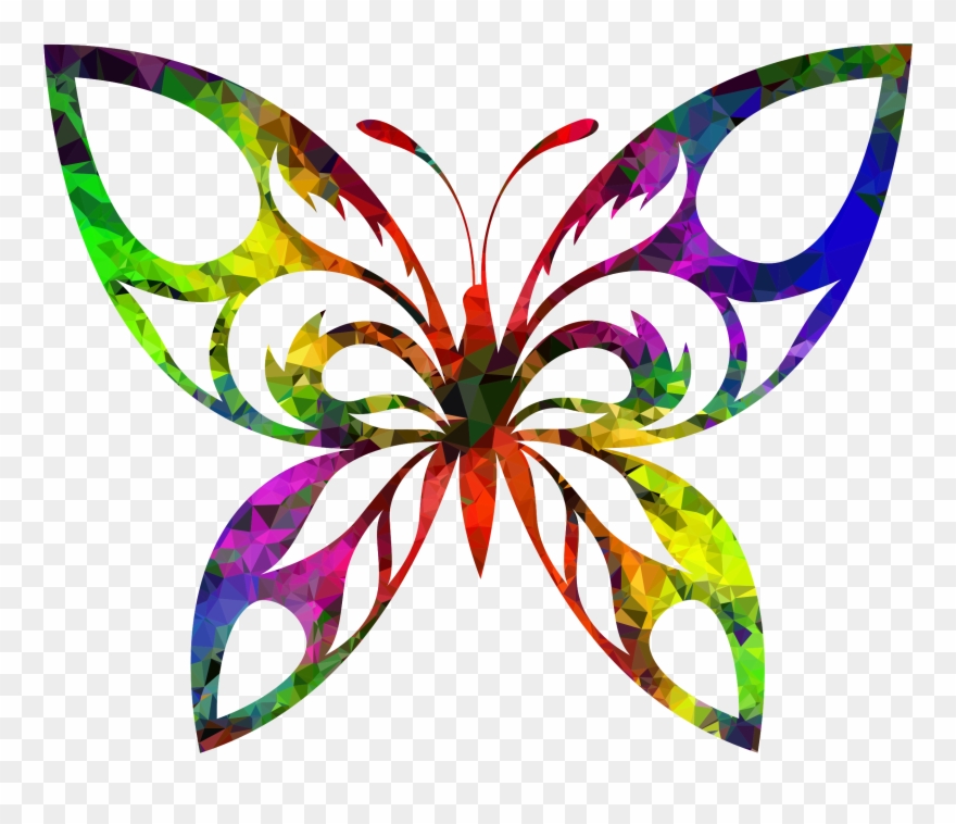 Tribal Design Clipart - Totes- Personalized-pink Butterfly - Png Download