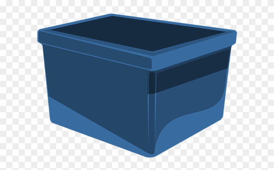 Box Blue Storage - Clipart Tote - Png Download