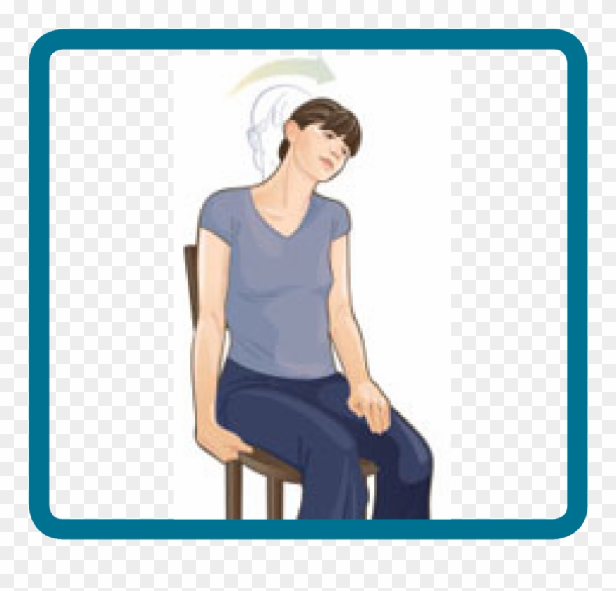You Should Feel The Stretch On The Right Side Of Your - Upper Trap Stretch In Sitting Clipart