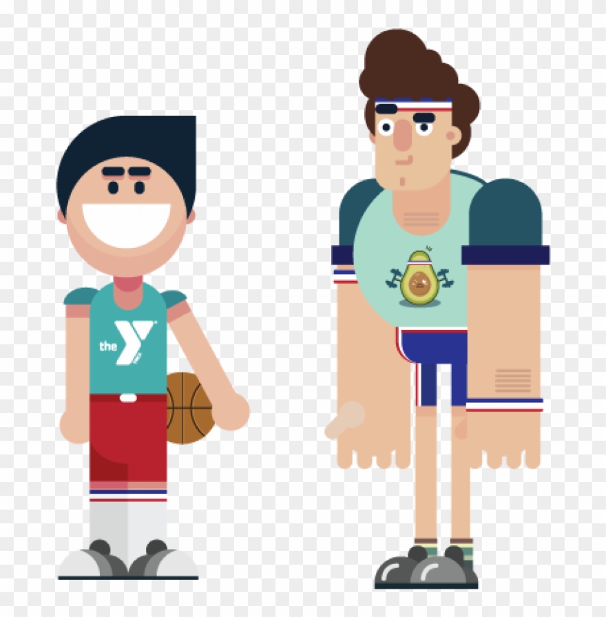 Illustration Of Two Friends Standing Next To Each Other - Cartoon Clipart