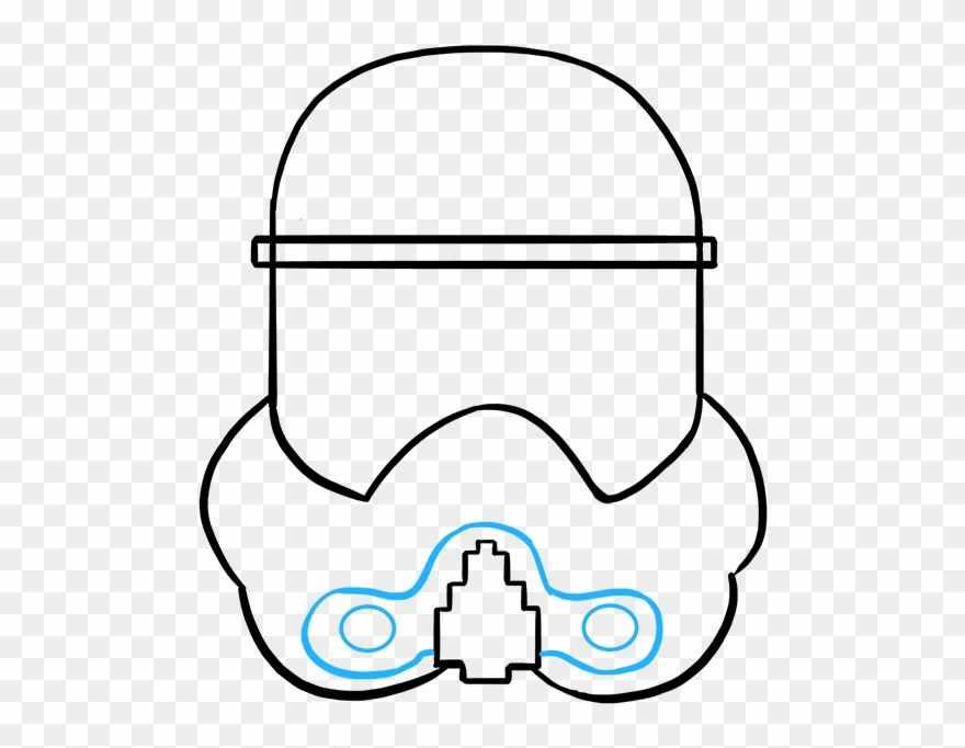 How To Draw Stormtrooper Helmet - Stormtrooper Draw Clipart