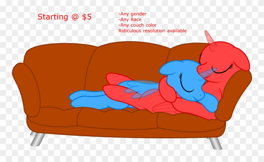 Waveywaves, Commission, Couch, Generic Pony, Safe, - Studio Couch Clipart