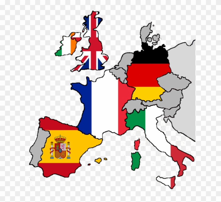 Spain Clipart Europe - Europe Map With Country Flags - Png Download
