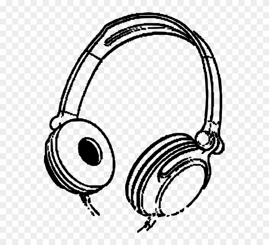 Undergraduate Leadership 2018-2019 Motivation Playlist - Headphones Cartoon Black And White Clipart