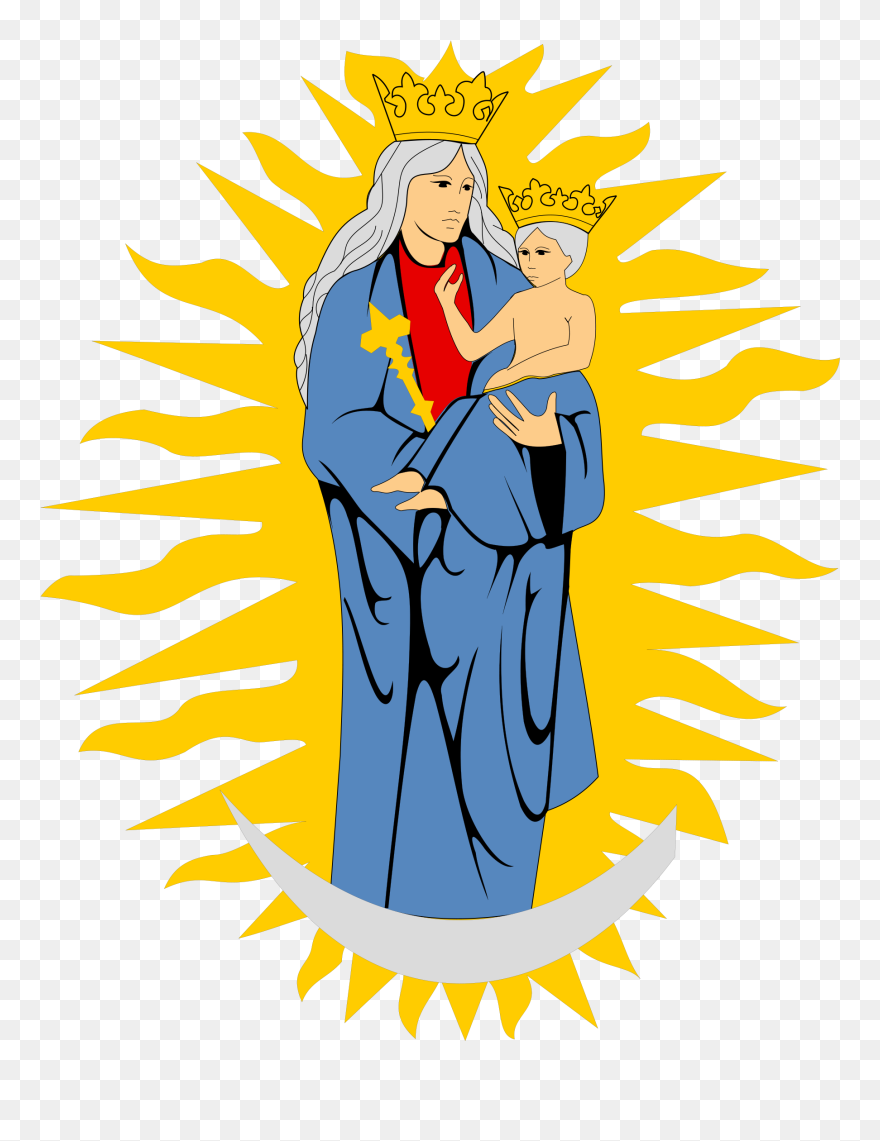 File - Coa Mary - Svg - Extra Virgin Mary Oval Ornament Clipart