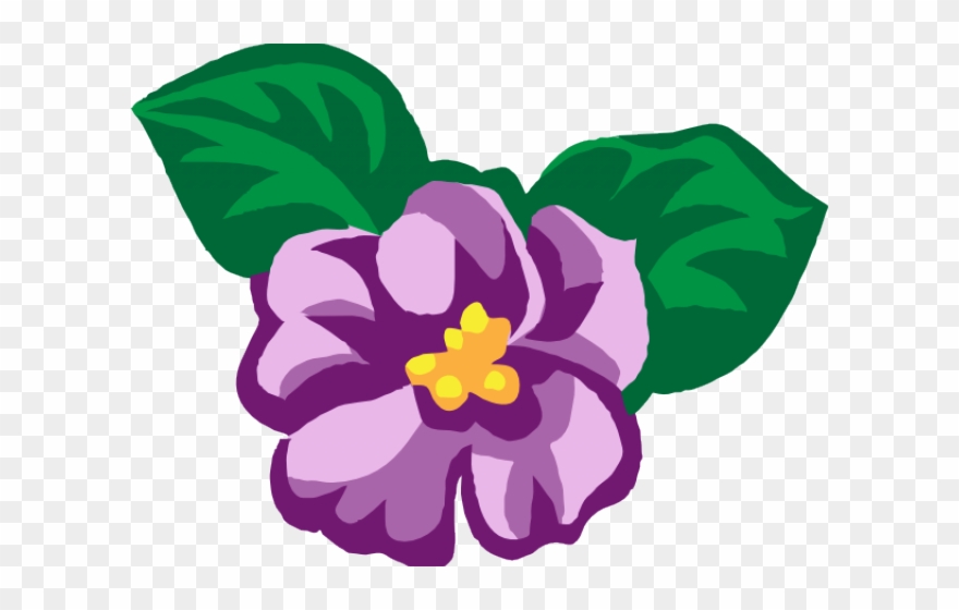 Violet Flower Clip Art - Violet Clipart - Png Download