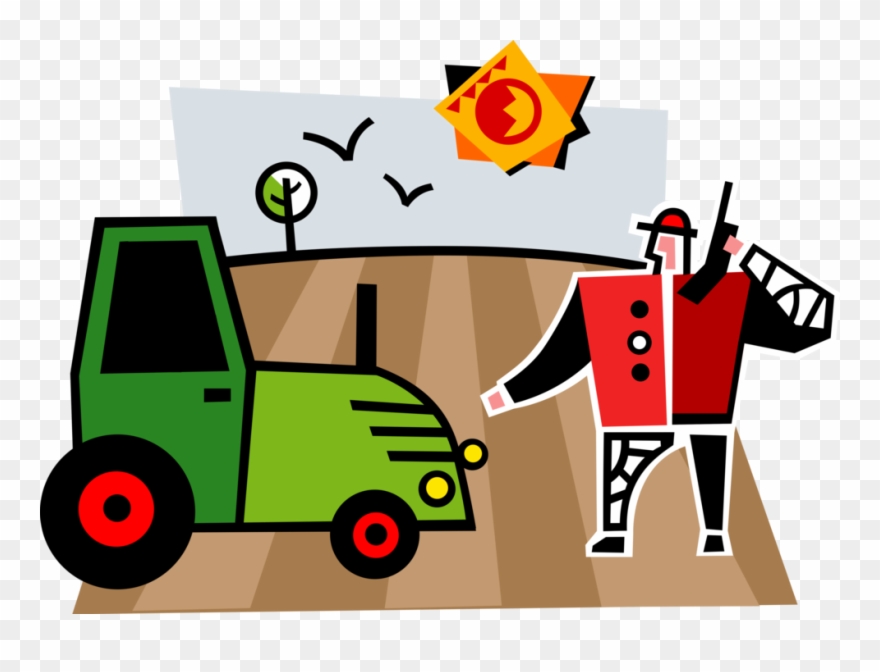 Farmer Benefits From Vector Image Illustration Of - Farmer Cartoon And Technology Clipart