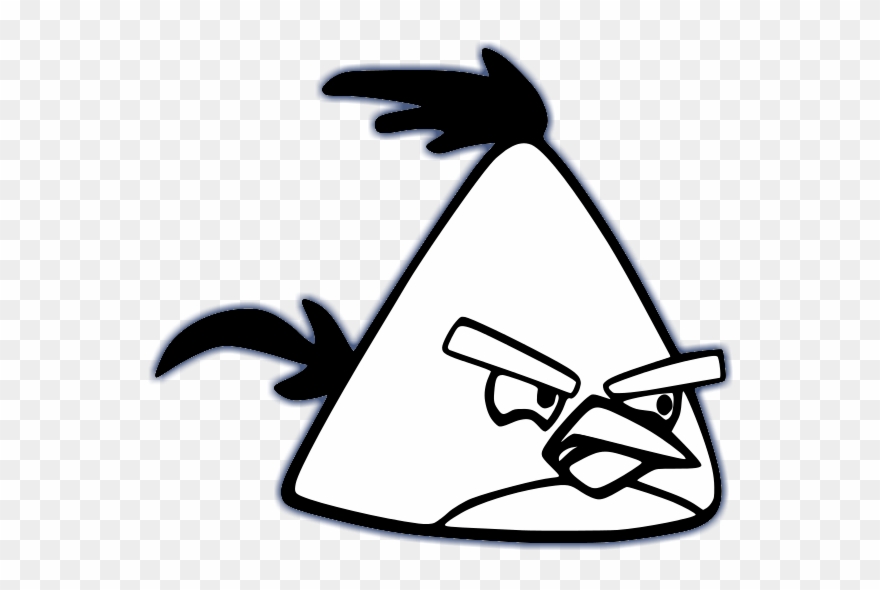 Image White Angry Bird - Angry Bird Black And White Clipart