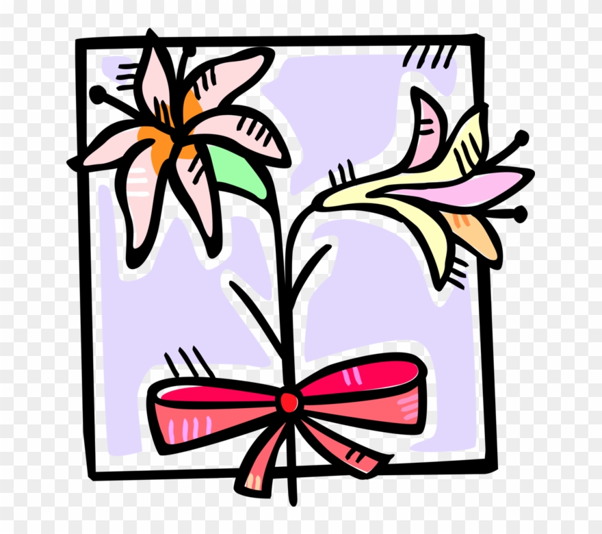 Vector Illustration Of Easter Lily Flower Symbol Of Clipart