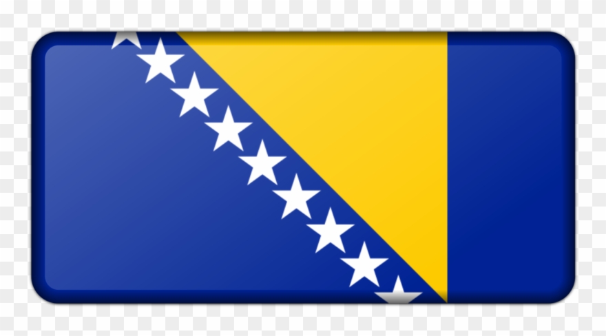 Flag Of Bosnia And Herzegovina Blue Rectangle - Bosnia And Herzegovina Flag Clipart