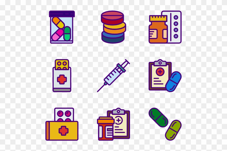 Meds & Drugs 70 Icons - Clip Art - Png Download