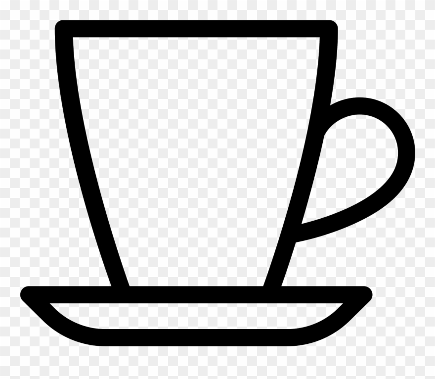 Collection Of Free Teacup Vector Espresso Cup - Iced Coffee Clipart Black And White - Png Download