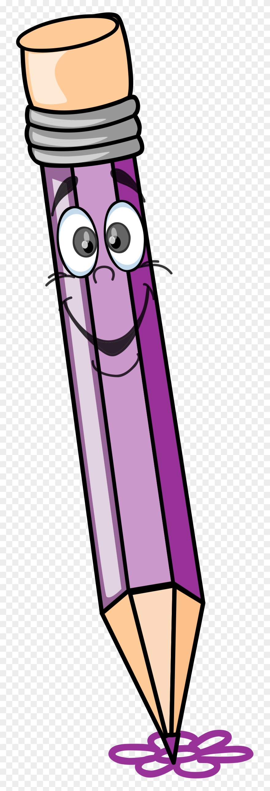 Mauve Clipart Crayon - Fancy Pencil Clip Art - Png Download