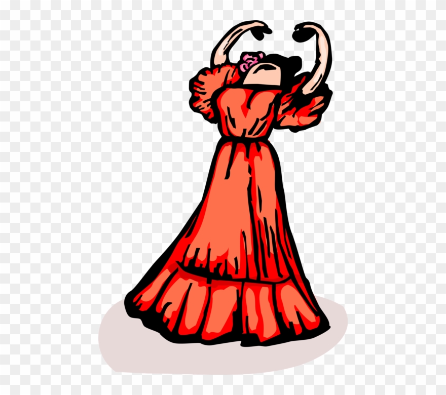 Vector Illustration Of Spanish Flamenco Dancer Dancing - Dance Clipart