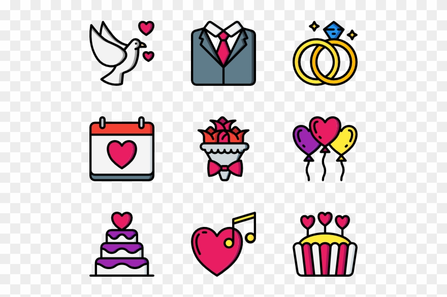 Wedding - Married Icons Clipart