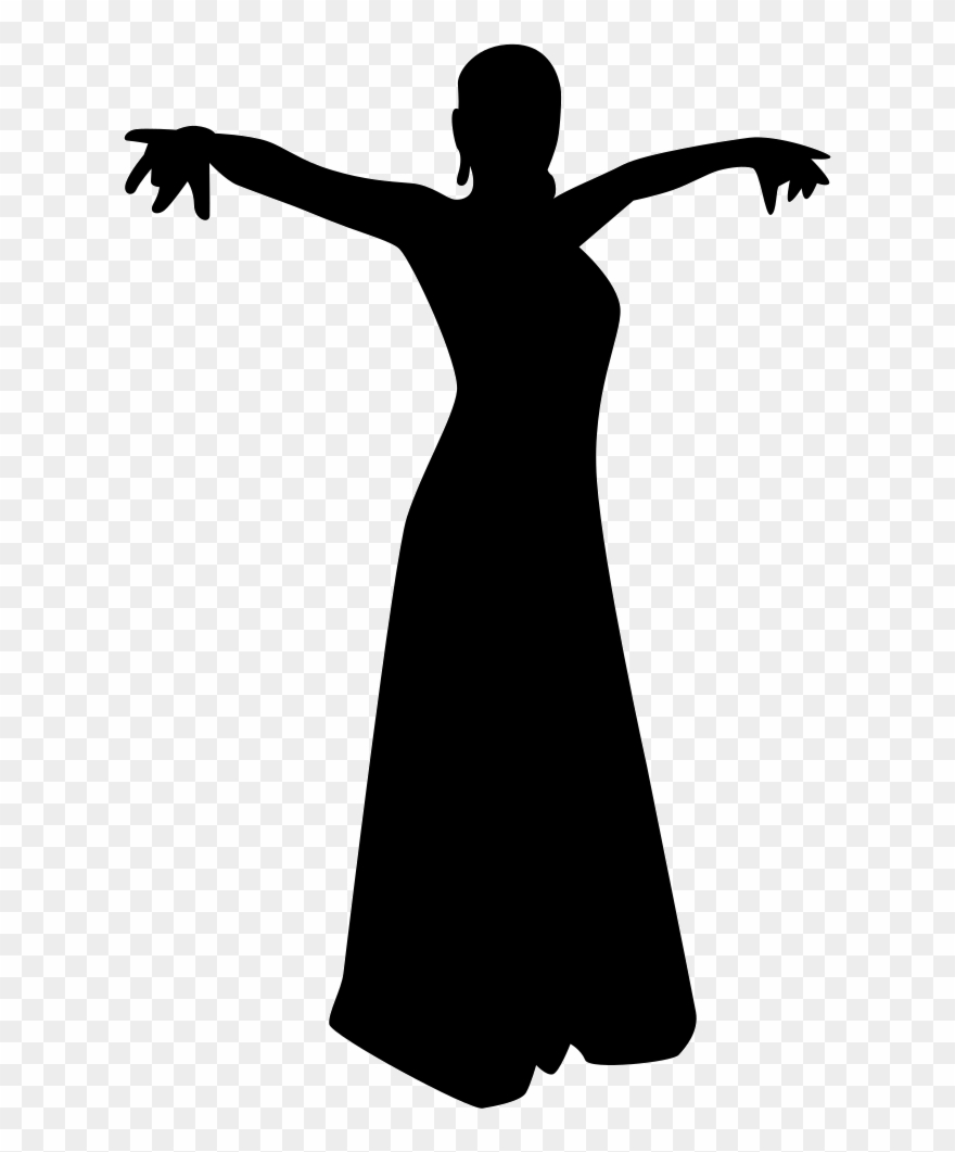 Female Flamenco Dancer Silhouette With Extended Arms - Siluetas De Brazos De Mujer Clipart