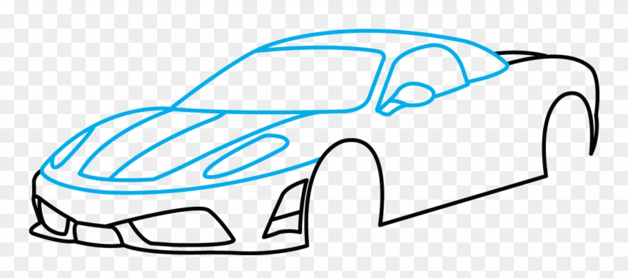 Cars Drawings - Sport Car Drawing Step By Step Clipart