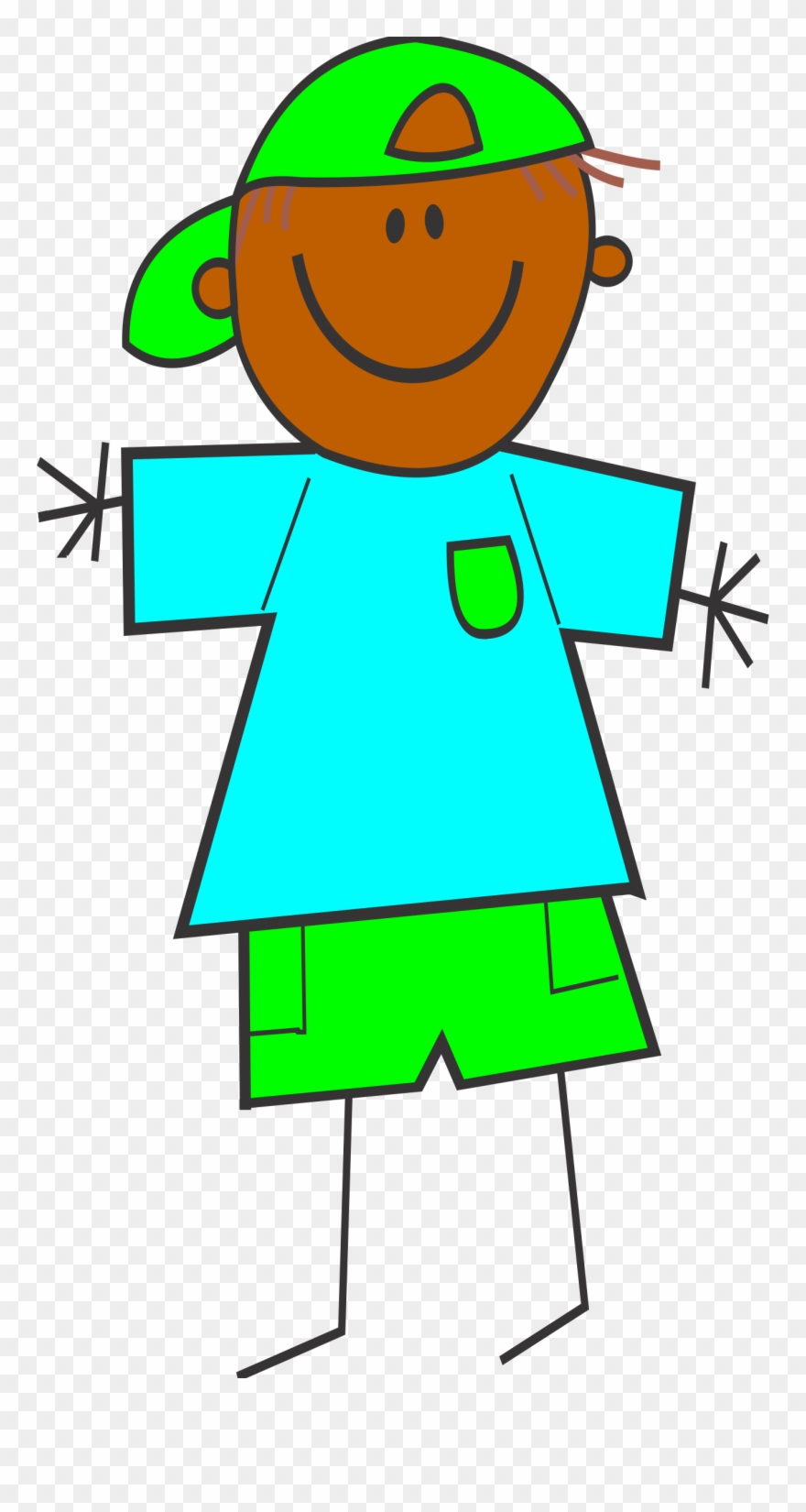 Cartoon Boy Dark Skin Clipart