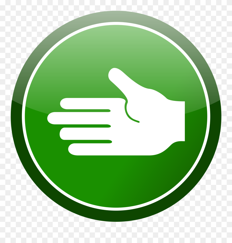 Green Cirlce Hand Icon Clip Art Download - Hand In Green Circle - Png Download
