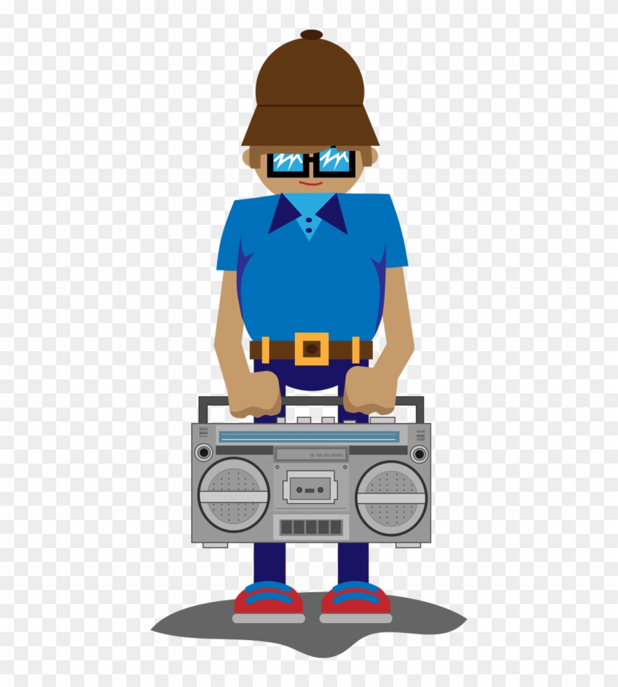 B-boy Boombox Vector Illustration & Gif - Digital Art Clipart