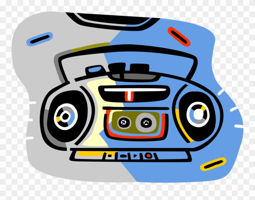 Vector Illustration Of Audio Entertainment Portable Clipart
