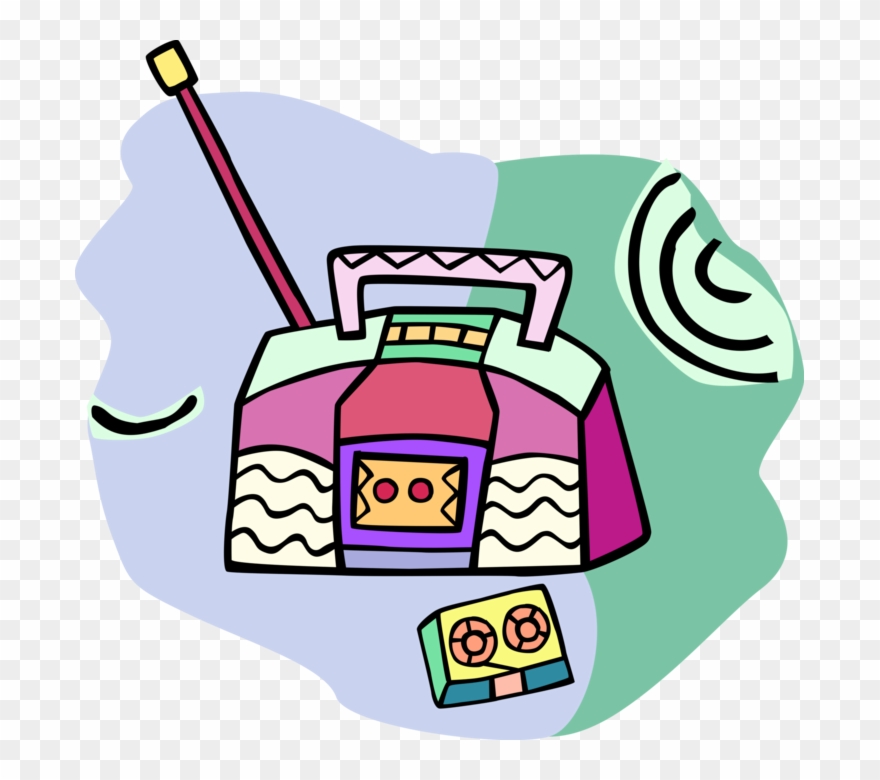 Vector Illustration Of Ghetto Blaster Stereo Sound Clipart