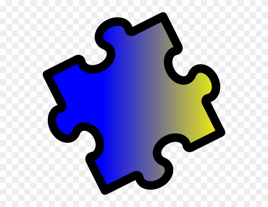 Blue To Piece Clip Art At Clker - 2 Piece Puzzle Clipart - Png Download