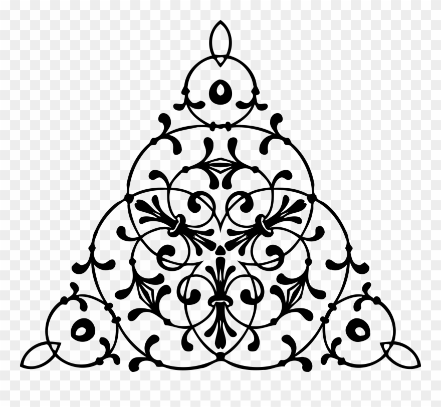 Ornament Computer Icons Christmas Tree Symmetry Black - Dutch Folk Art Thank You Card Clipart