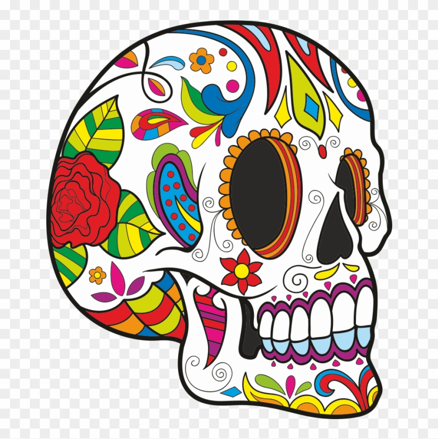 Rb Dia De Los Muertos Byoc - Day Of The Dead Skull Profile Clipart