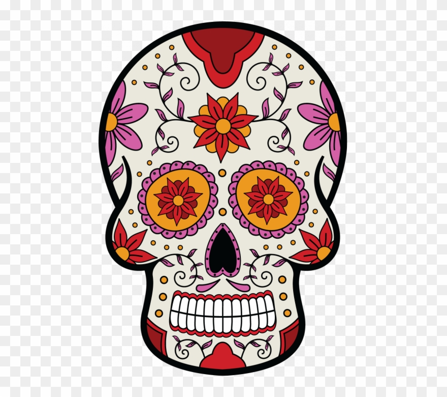Tete De Mort Mexicaine - Free Sugar Skull Clip Art - Png Download