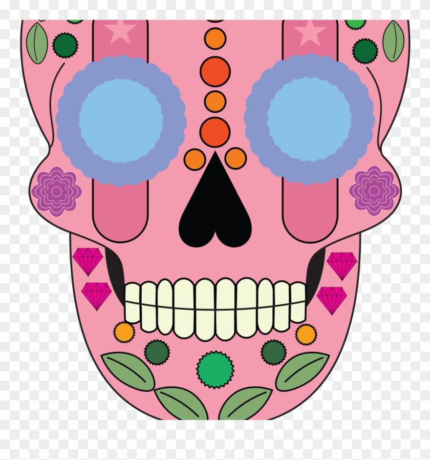 Day Of The Dead Pink Illustration Design - Illustration Clipart
