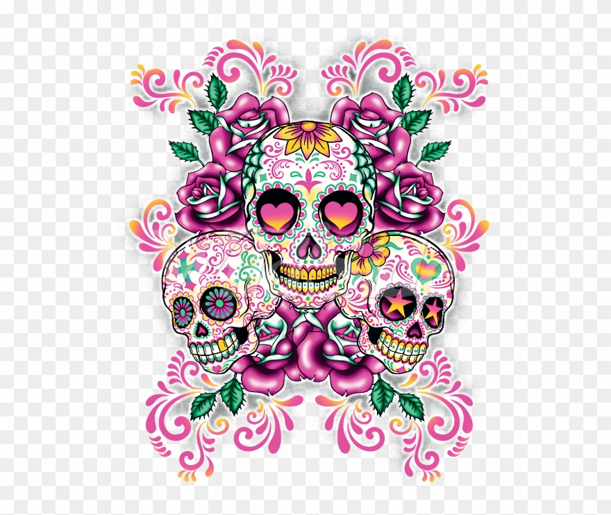 Pink Sugar Skulls Clipart