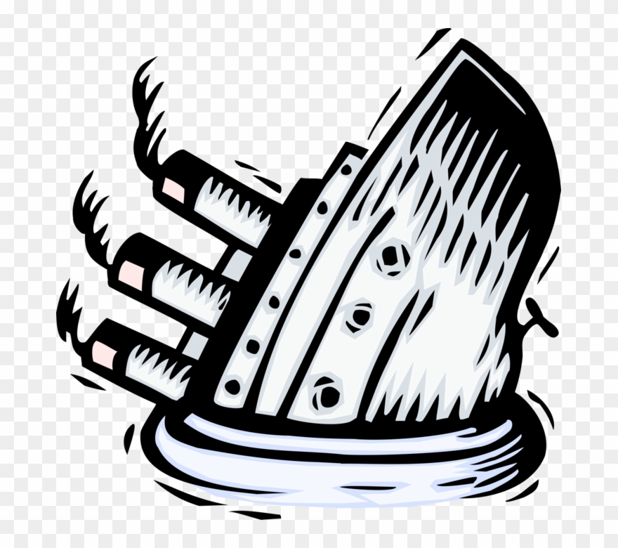 Vector Illustration Of Sinking Titanic Cruise Ship - Barco A Afundar Gif Clipart