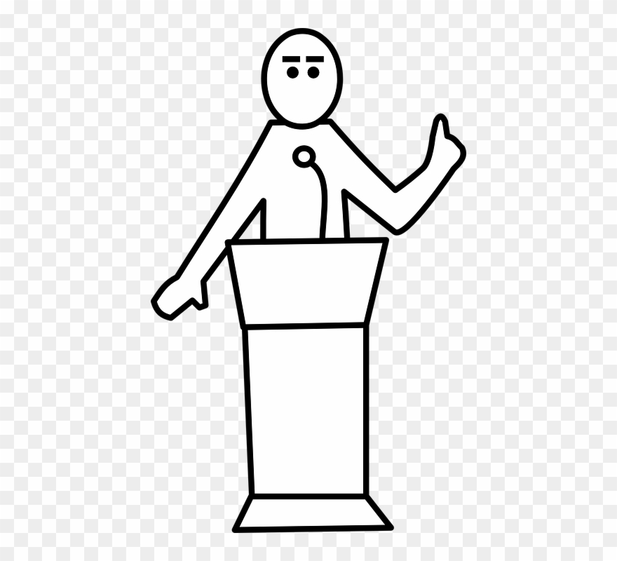 Public Speaking Clip Art Black And White - Png Download