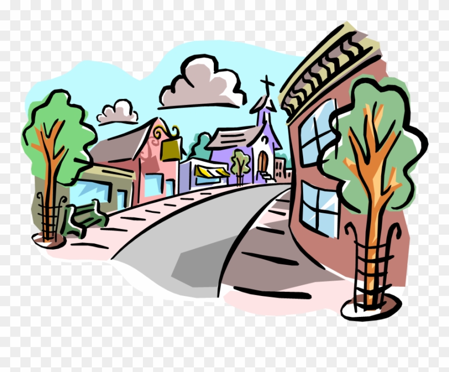 Community Clipart Story Setting - Neighborhood Clipart - Png Download