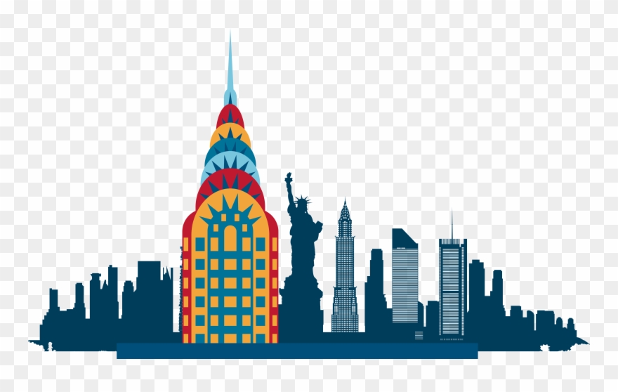 New York City Skyline Silhouette Illustration - New York City Illustration Clipart