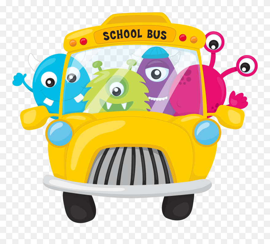 School Bus Full Of Little Monsters Clip Art - Caroline's Treasures School Bus Wall Or Door Hanging - Png Download