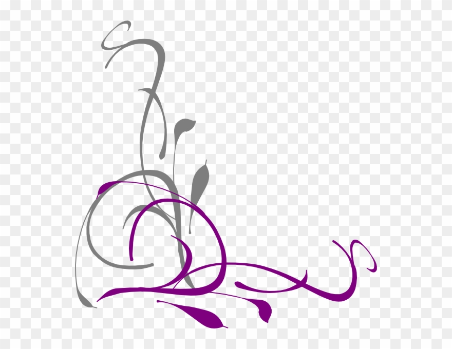 This Free Clip Arts Design Of Floral Swirl Gray And - Png Download