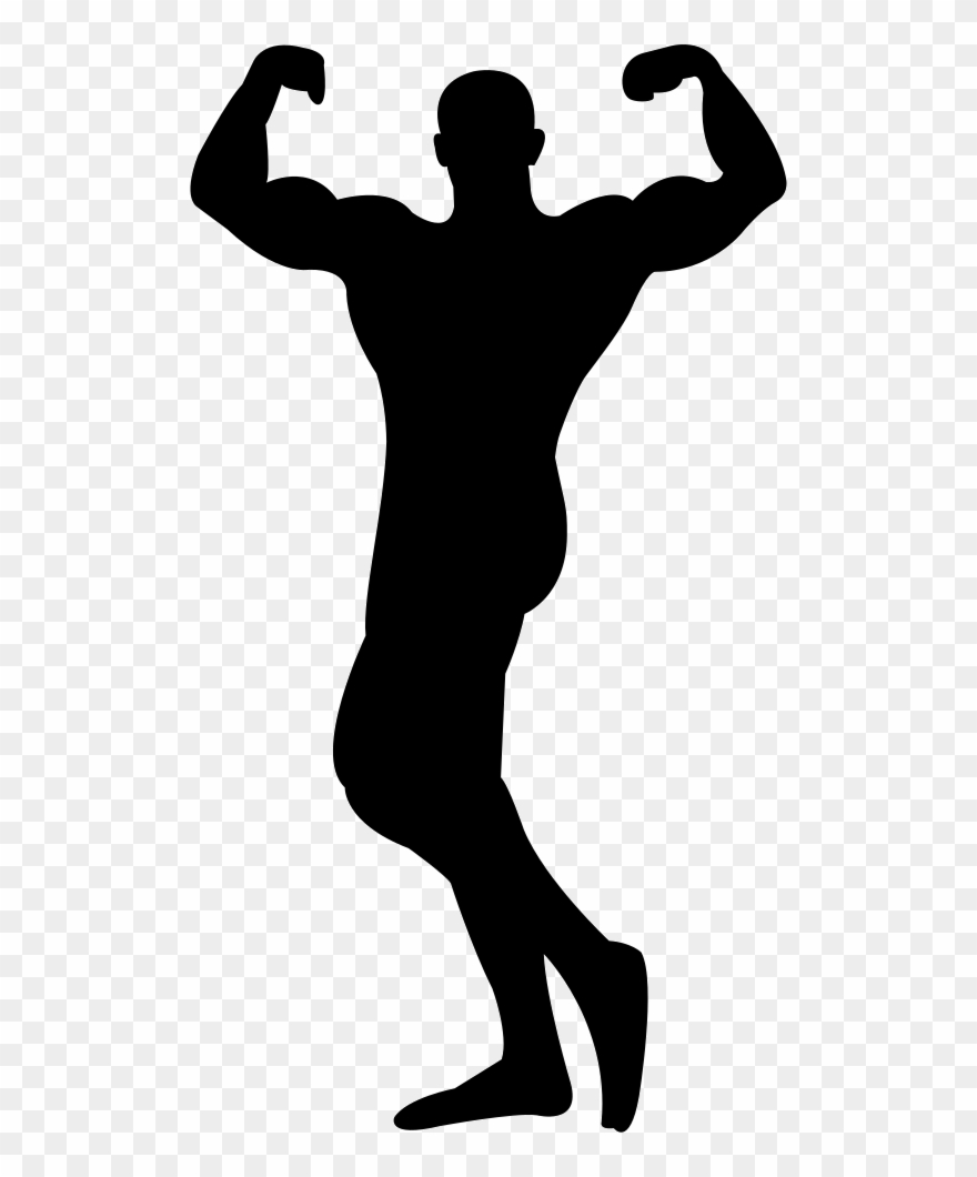 Muscles Silhouette At Getdrawings - Body Builder Silhouette Png Clipart