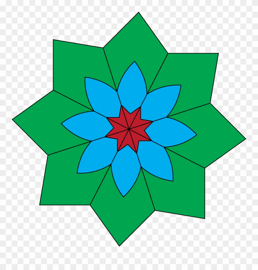Kaleidoscope Shapes Clip Art - Bunga Dari Bentuk Geometri - Png Download