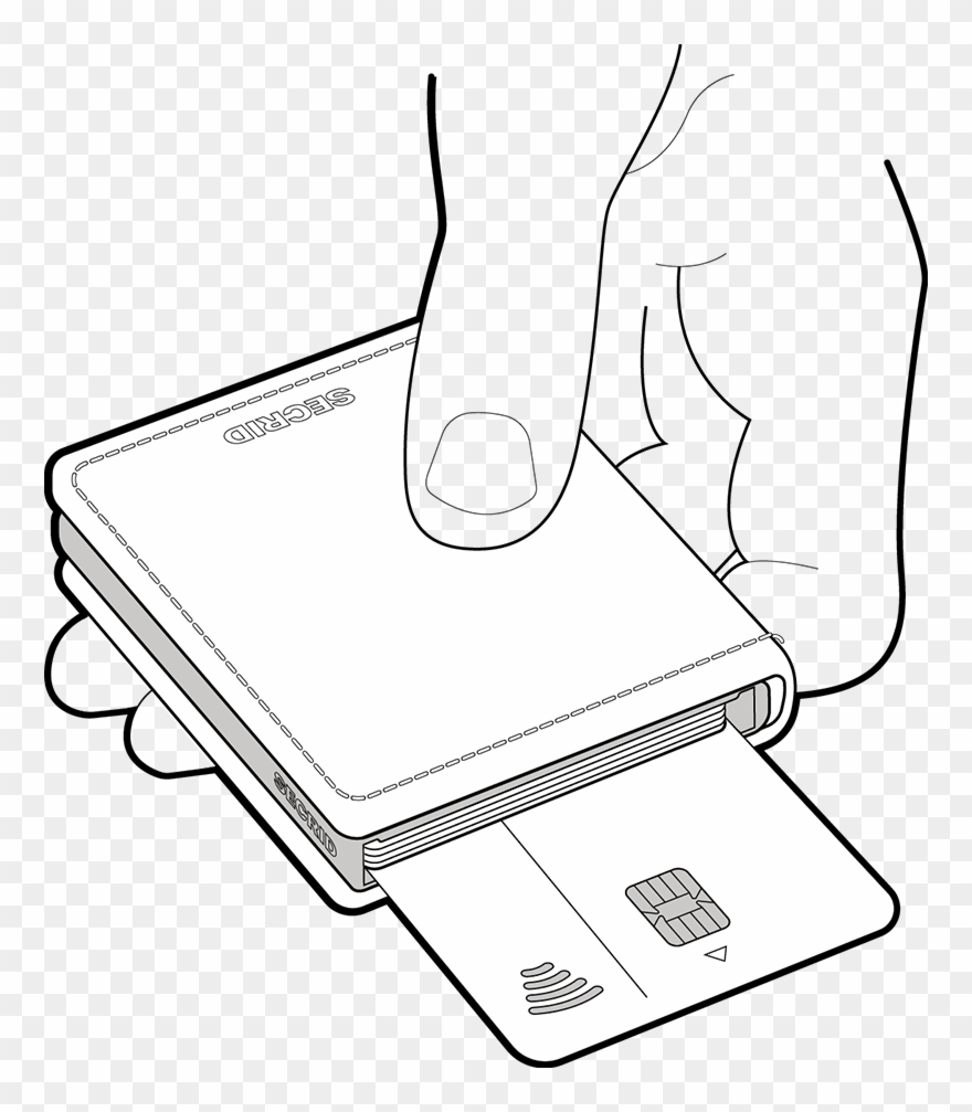 Use The Card At The Back For Contactless Payment Without - Line Art Clipart