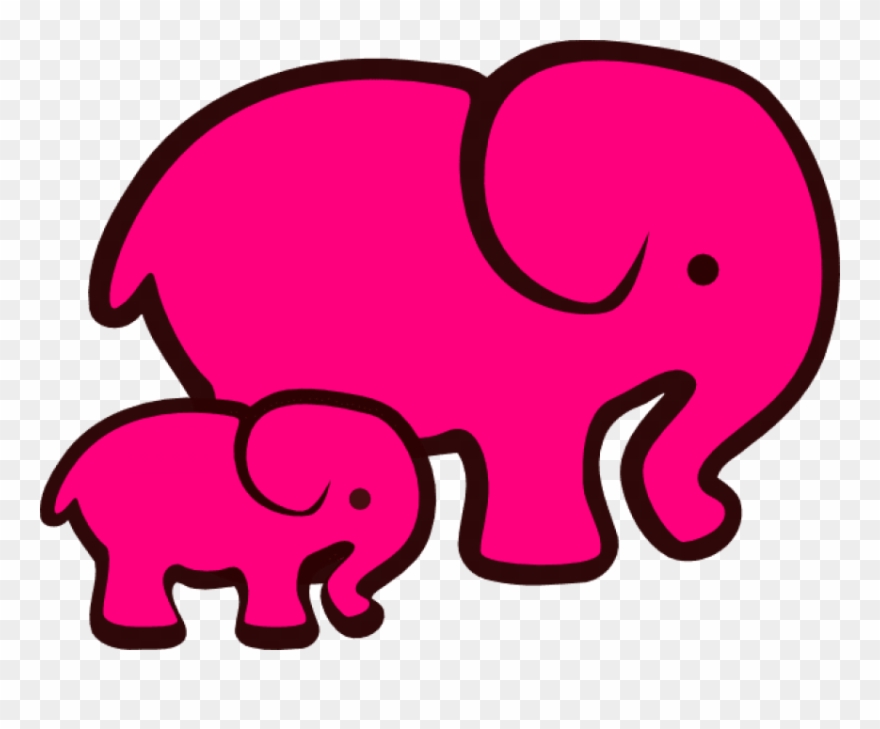 Elephants Mom And Baby Clipart - Png Download
