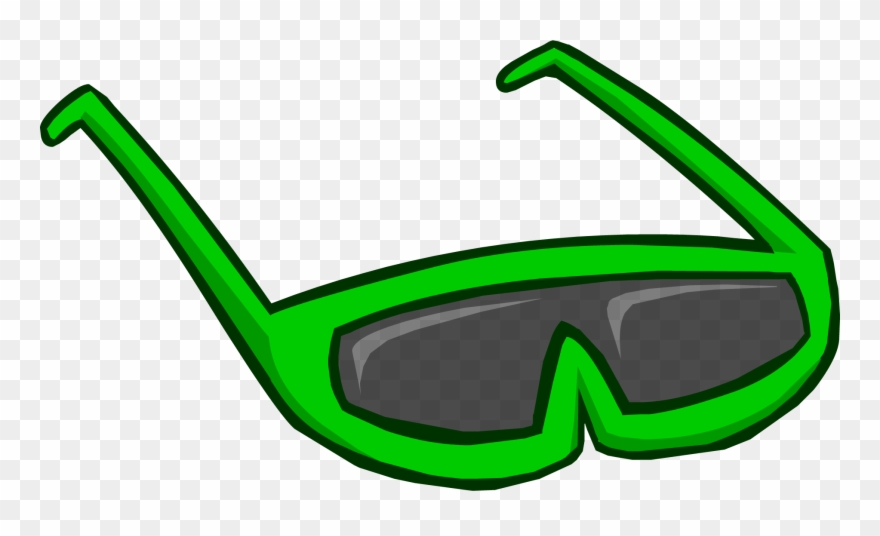 Green Sunglasses - Club Penguin Rare Face Items Clipart