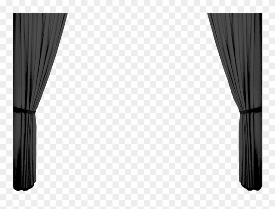 Curtain Black Png Clipart Curtain Window Light - Monochrome Transparent Png
