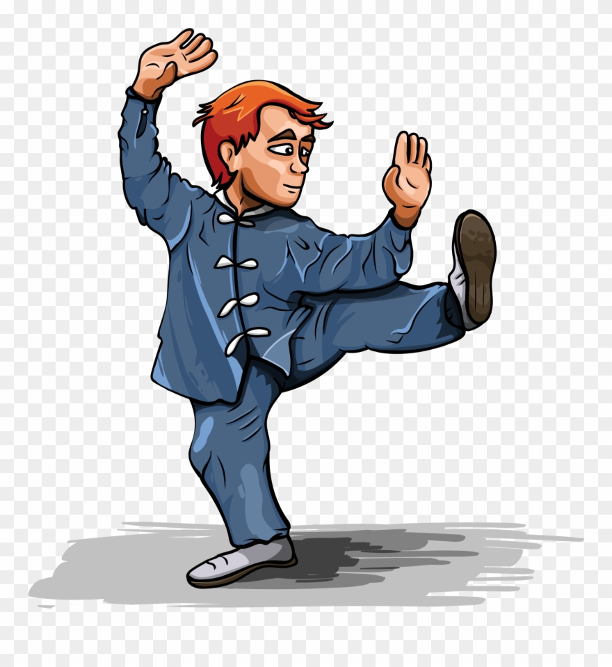 Taichi Young Man - Tai Chi Cartoon Clipart